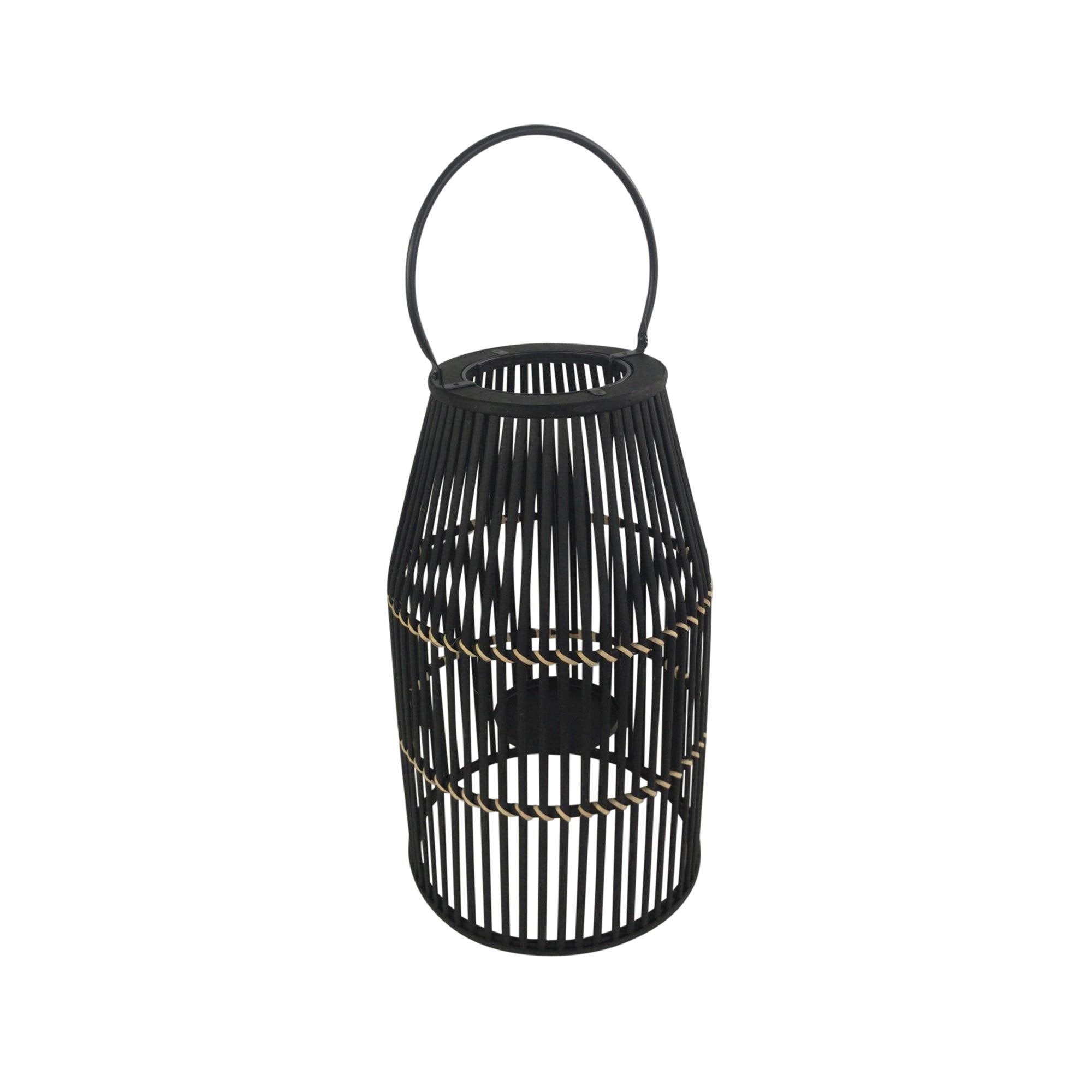 BAMBOO 17" LANTERN, BLACK