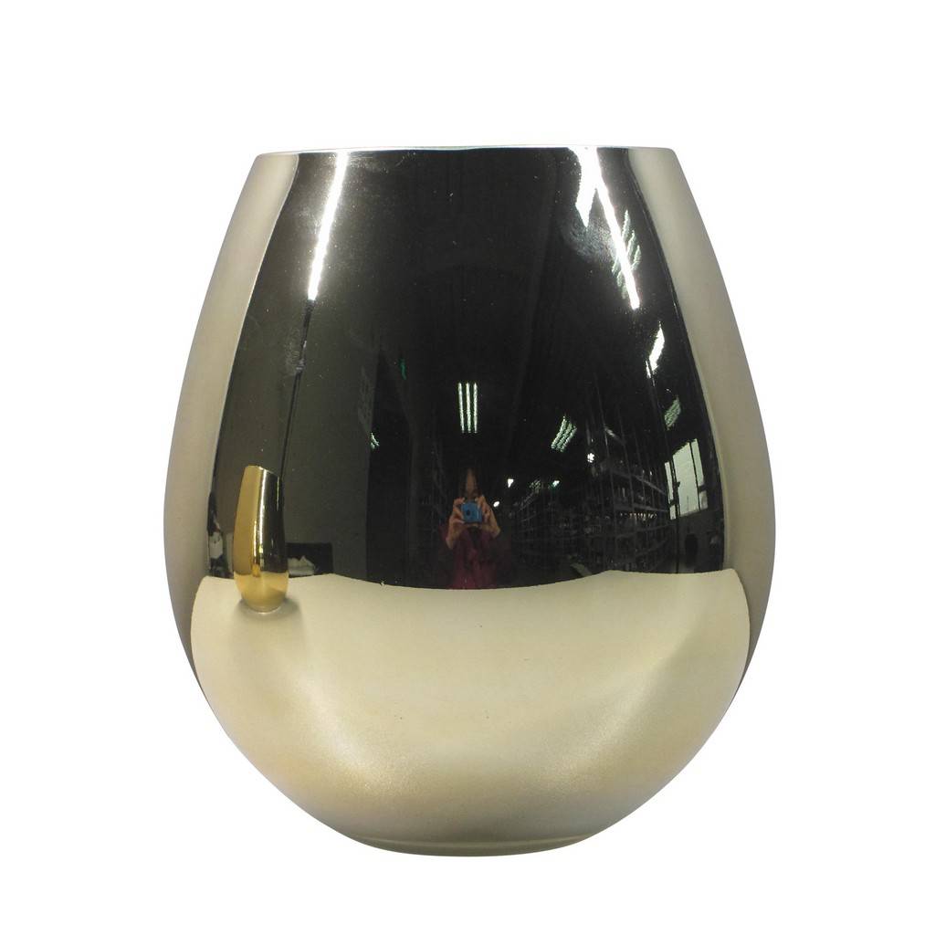 GLASS 8"H METALLIC VASE, GOLD