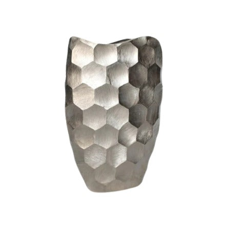 Jarrón Honeycomb vase 20" Plateado