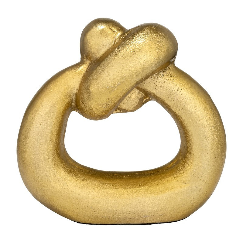 METAL,11""H,BROAD 0 KNOT RING SCULPTURE,GOLD