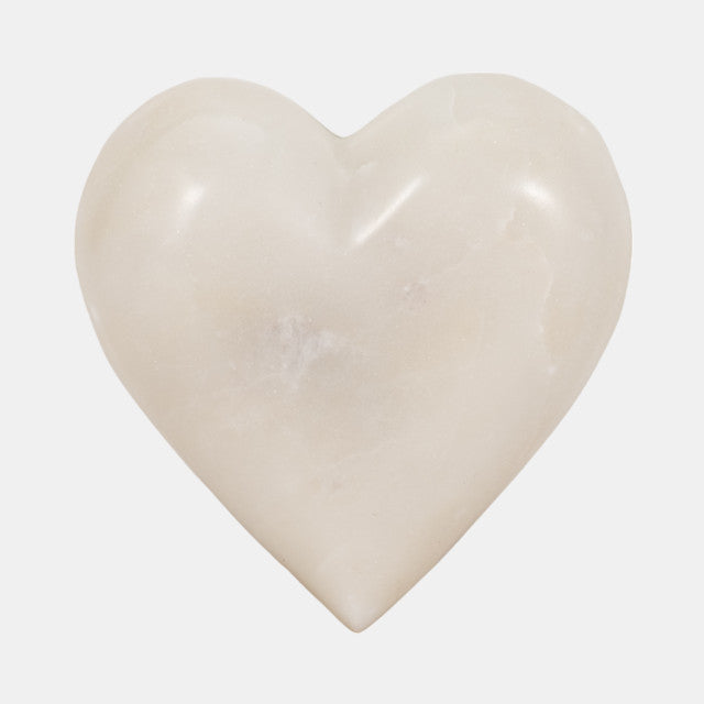 Heart White Marble 4"