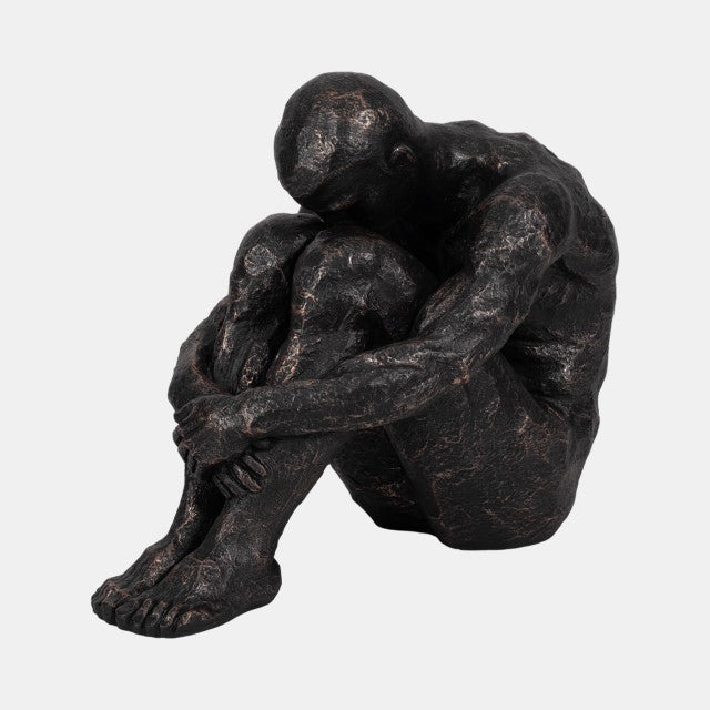 Sitting Man, Bronze Small 9"