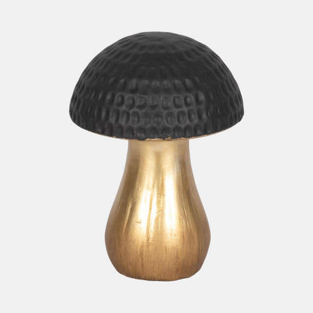 7" Hammered Top Mushroom, Black/gold