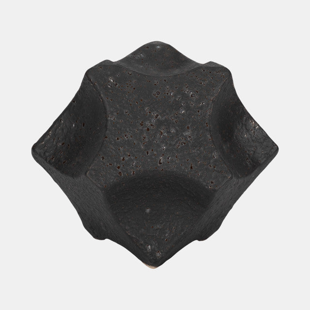 Textured Geometric Orb, Black 7”