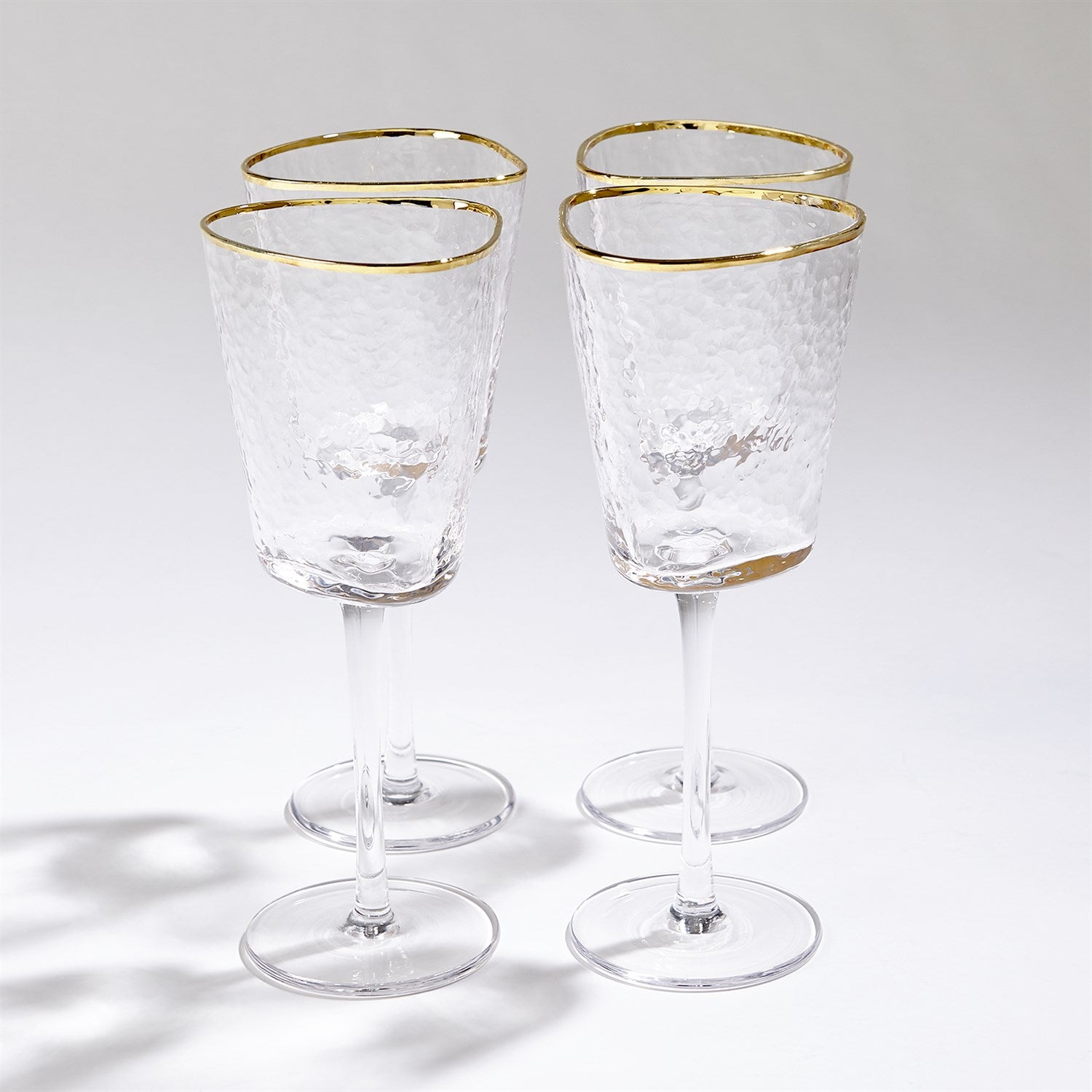 S/4 Hammered Wine Glasses