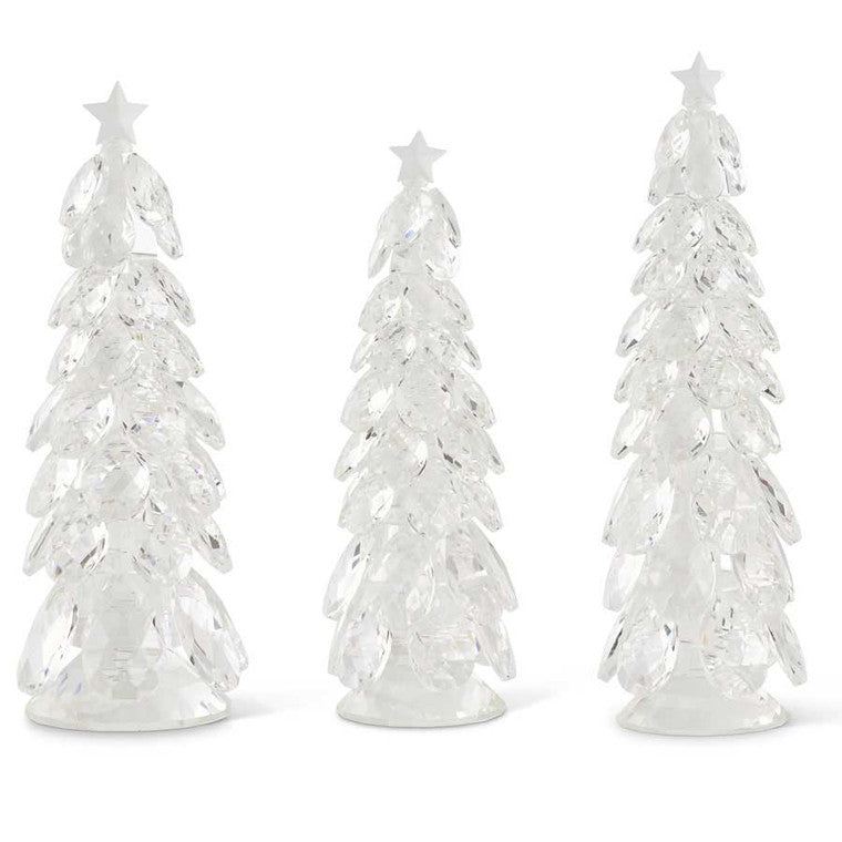 Set Of 3 Crystal Tear Drop Christmas Trees