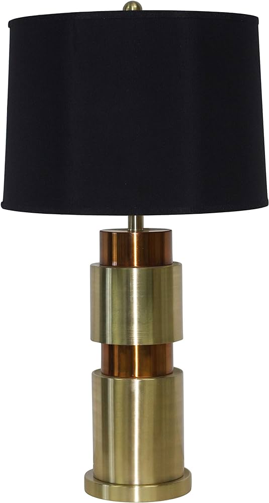 METAL 32" DOUBLE 0 CYLINDER TABLELAMP, GOLD