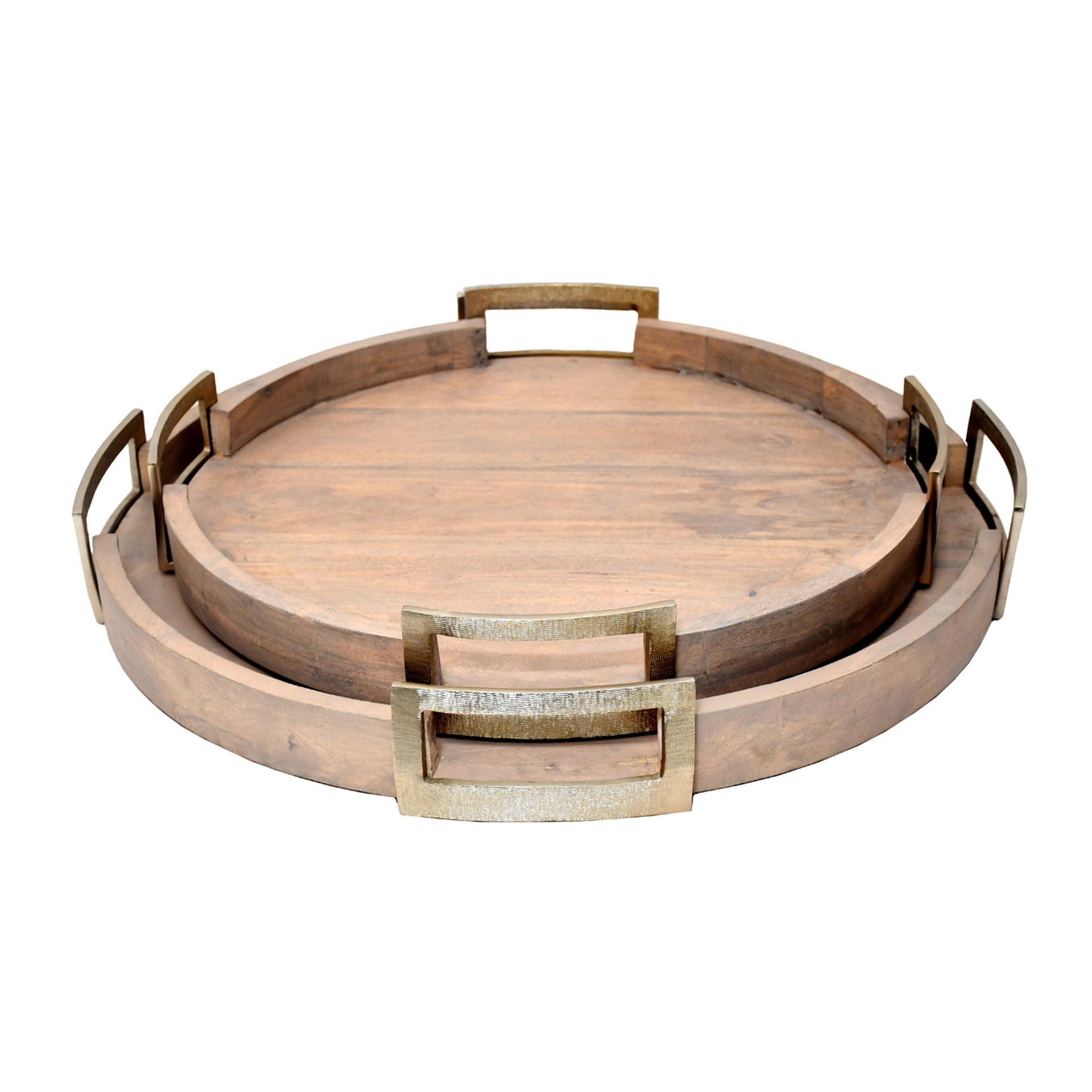 MAXWELL ROUND  WOOD TRAYS, NATURAL
