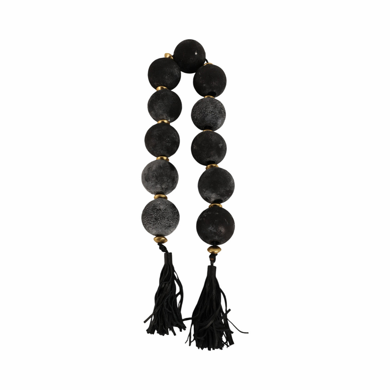 56'' Renton Blk & Gold Glass Garland