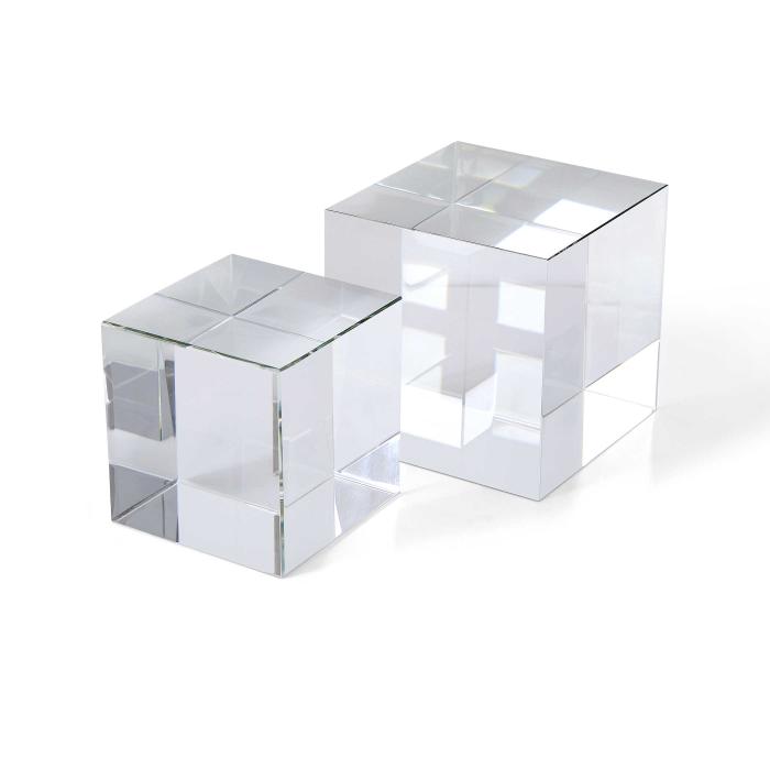 CUBE RISERS/SCULPTURES, S/2 - CRYSTAL