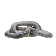 MARBLE 14" CHAIN DECOR, GRAY