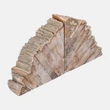 PETRIFIED WOOD BOOKENDS, NATURAL