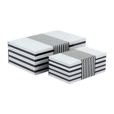 Striped Boxes, Black/white